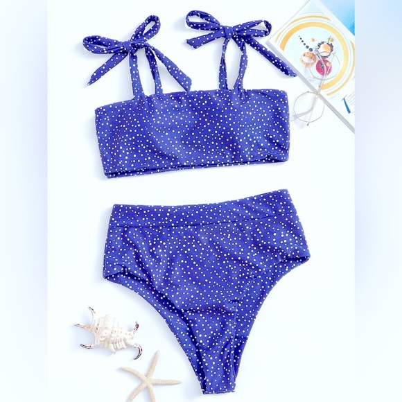 Blue Polka Dot Bikini Set - Picture 1 of 1